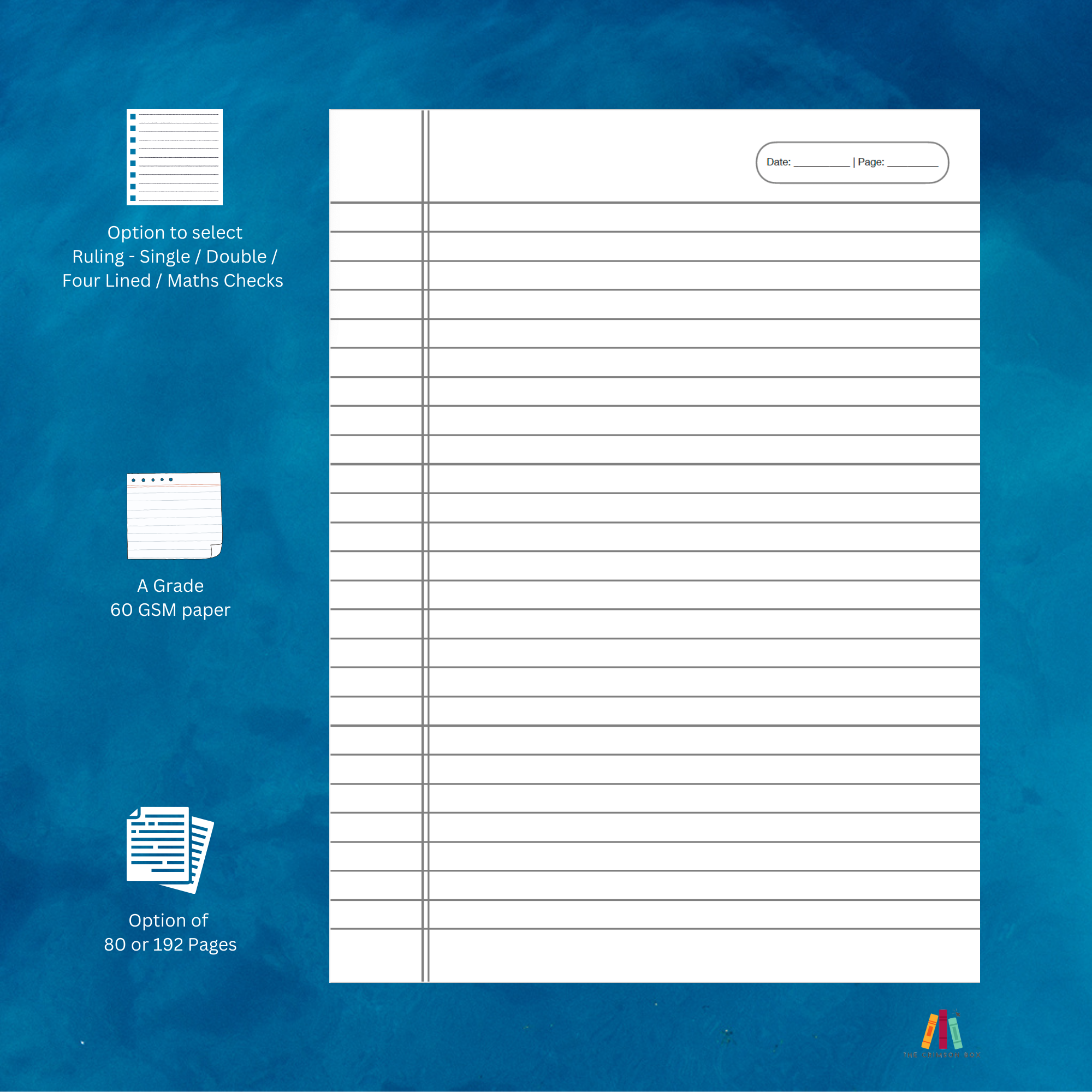 80 Pages Crown Notebook