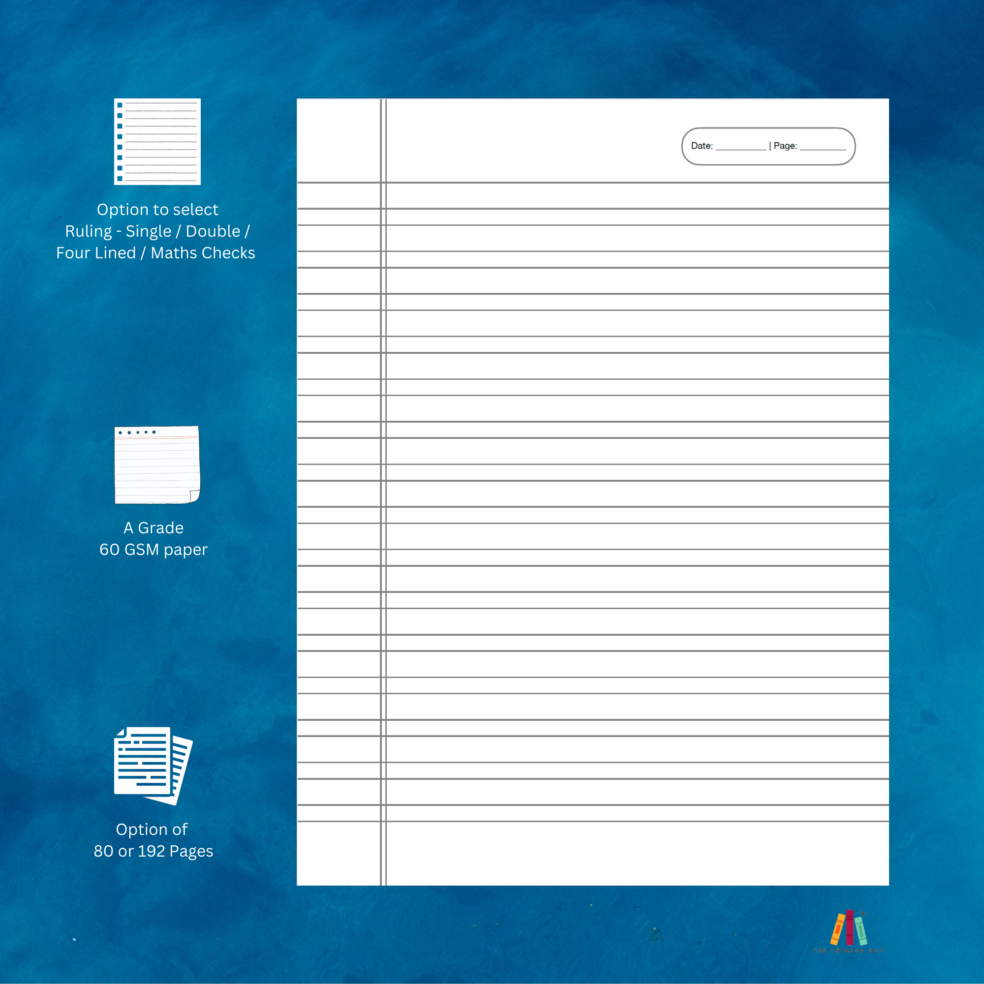 80 Pages Crown Notebook